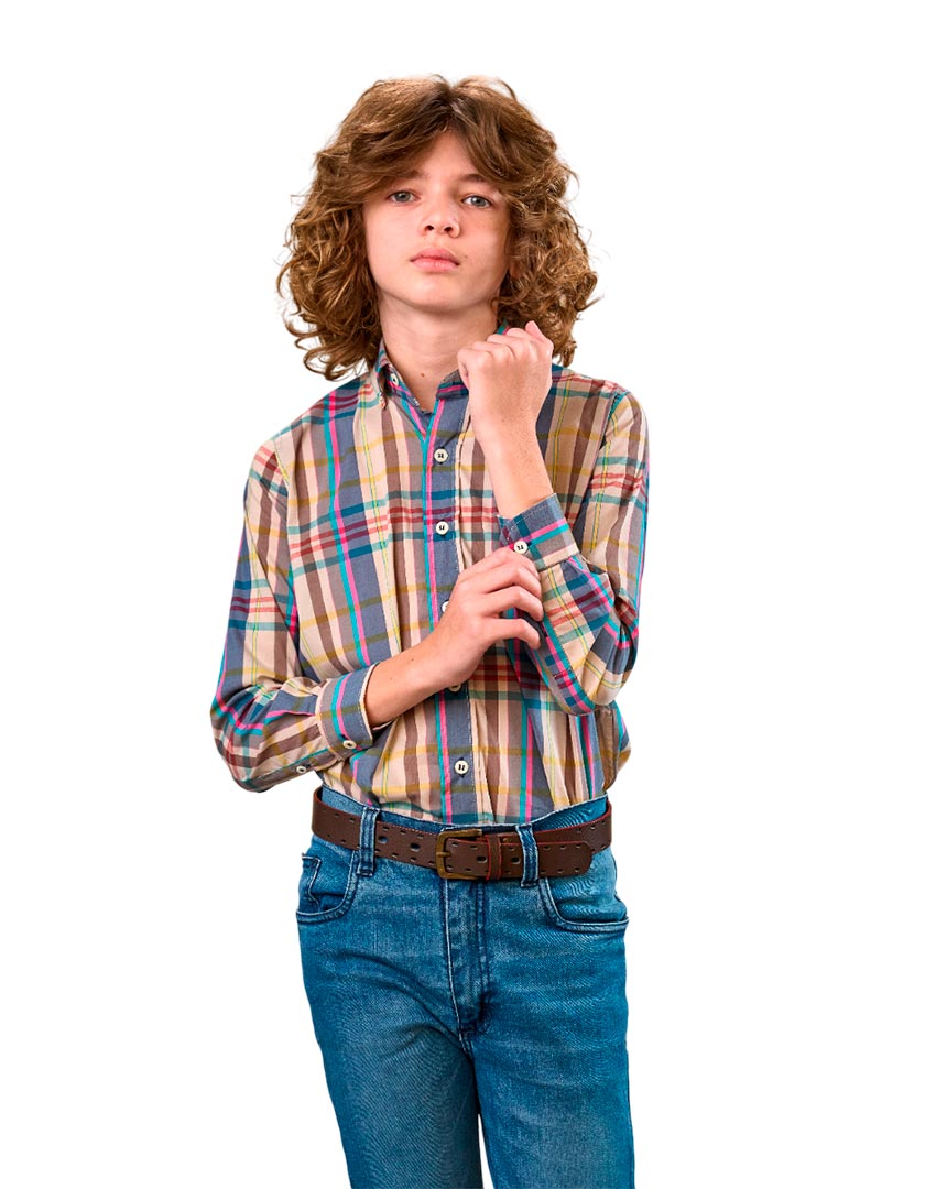CAMISA JR SPORT CUADROS 100% ALG UNICO - Imagen 2