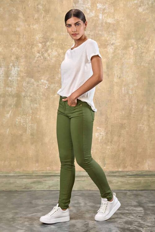 PANTALÓN DE GABARDINA SKINNY JELLY