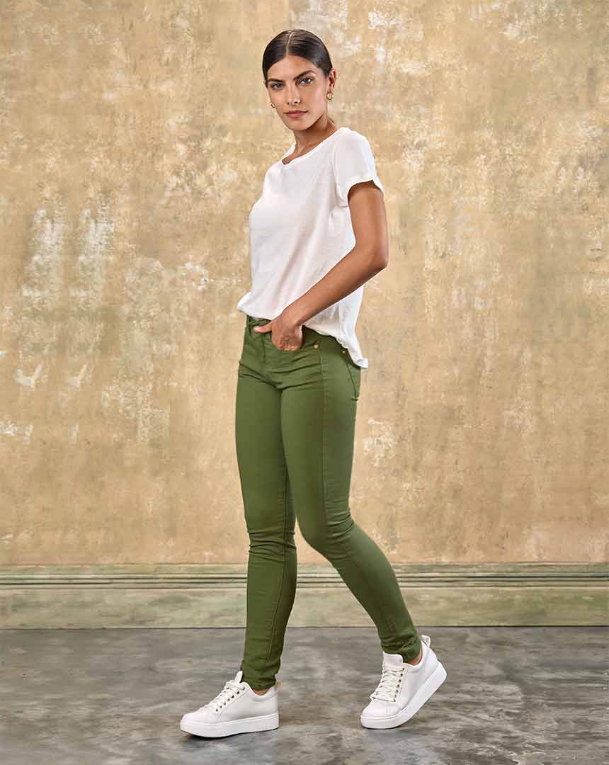 PANTALÓN DE GABARDINA SKINNY JELLY