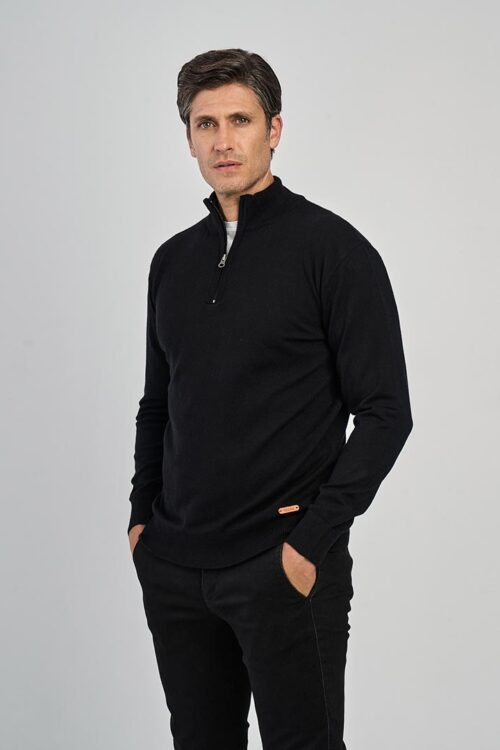 SWEATER MEDIO CIERRE COMBINADO