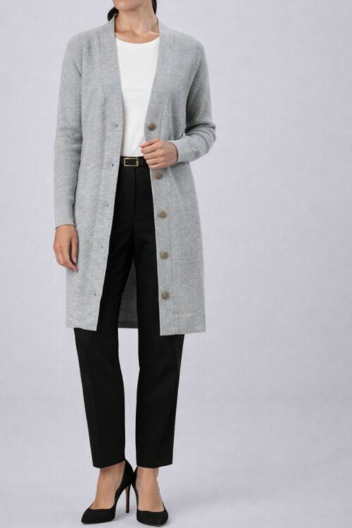 SWEATER CARDIGAN PUNTO JERSEY LARGO