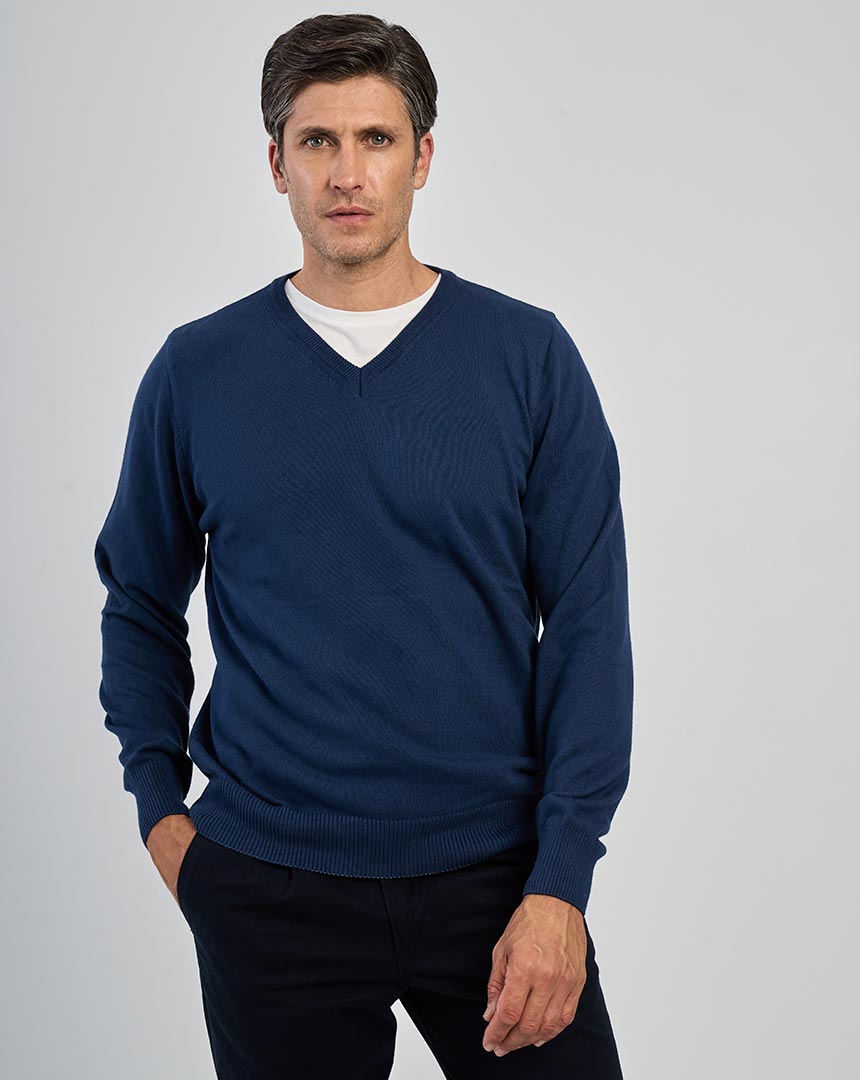 SWEATER ESCOTE V MENGUADO LISO - Imagen 5