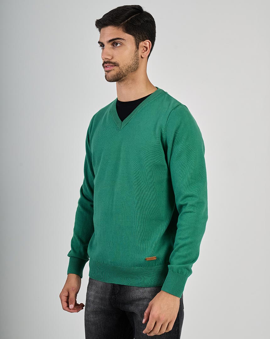 SWEATER ESCOTE V MENGUADO LISO - Imagen 3