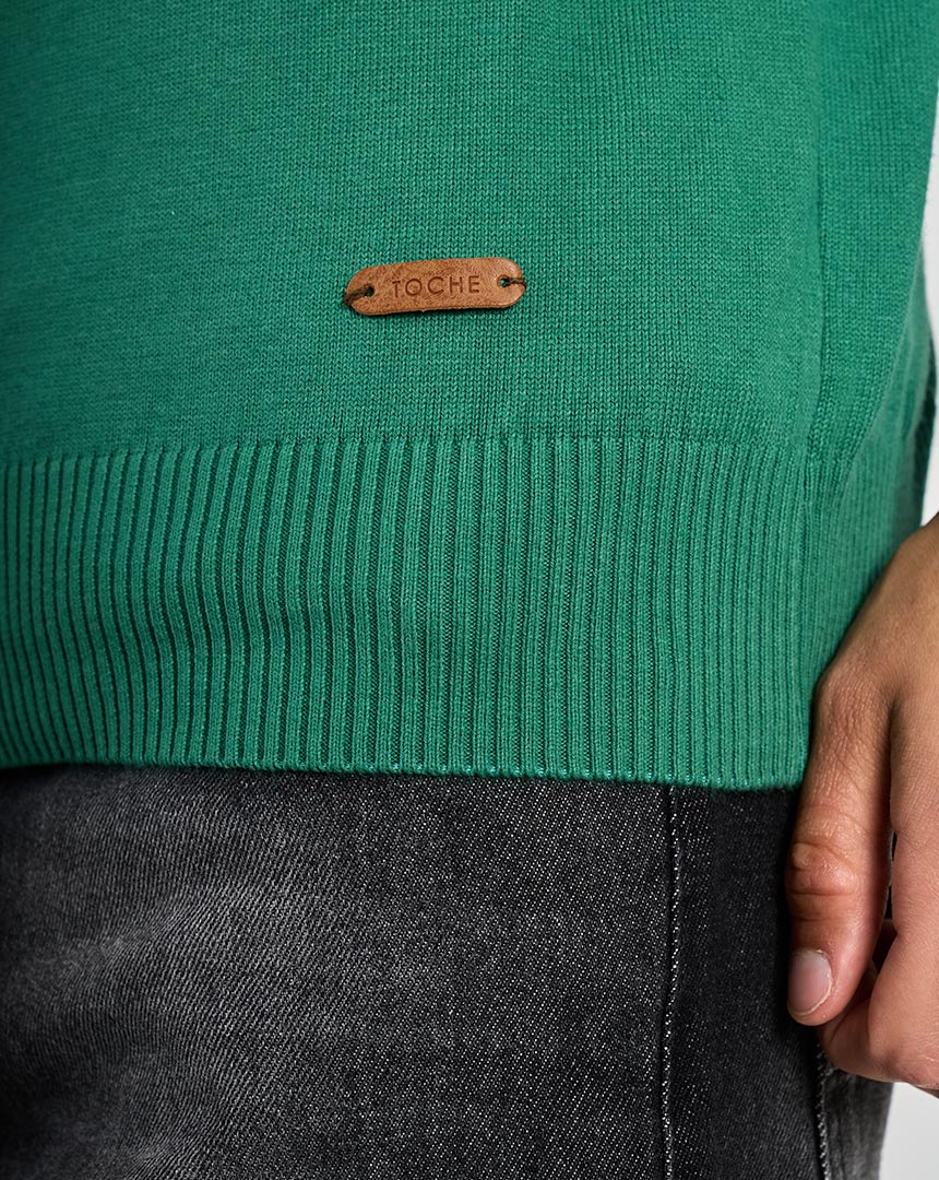 SWEATER ESCOTE V MENGUADO LISO - Imagen 2