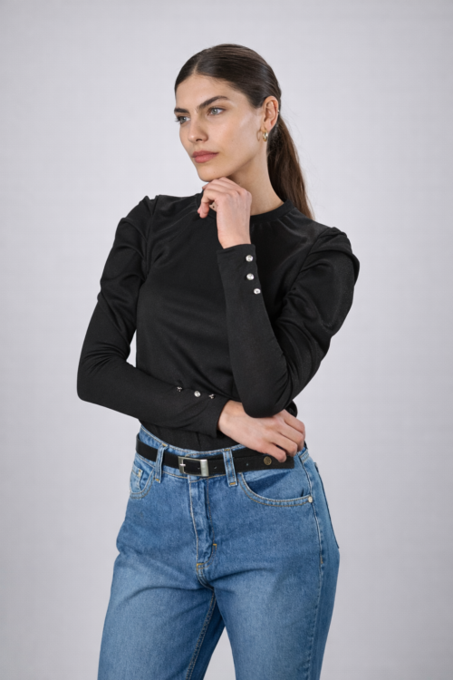 REMERA CREPE DE PUNTO CON BRILLOS