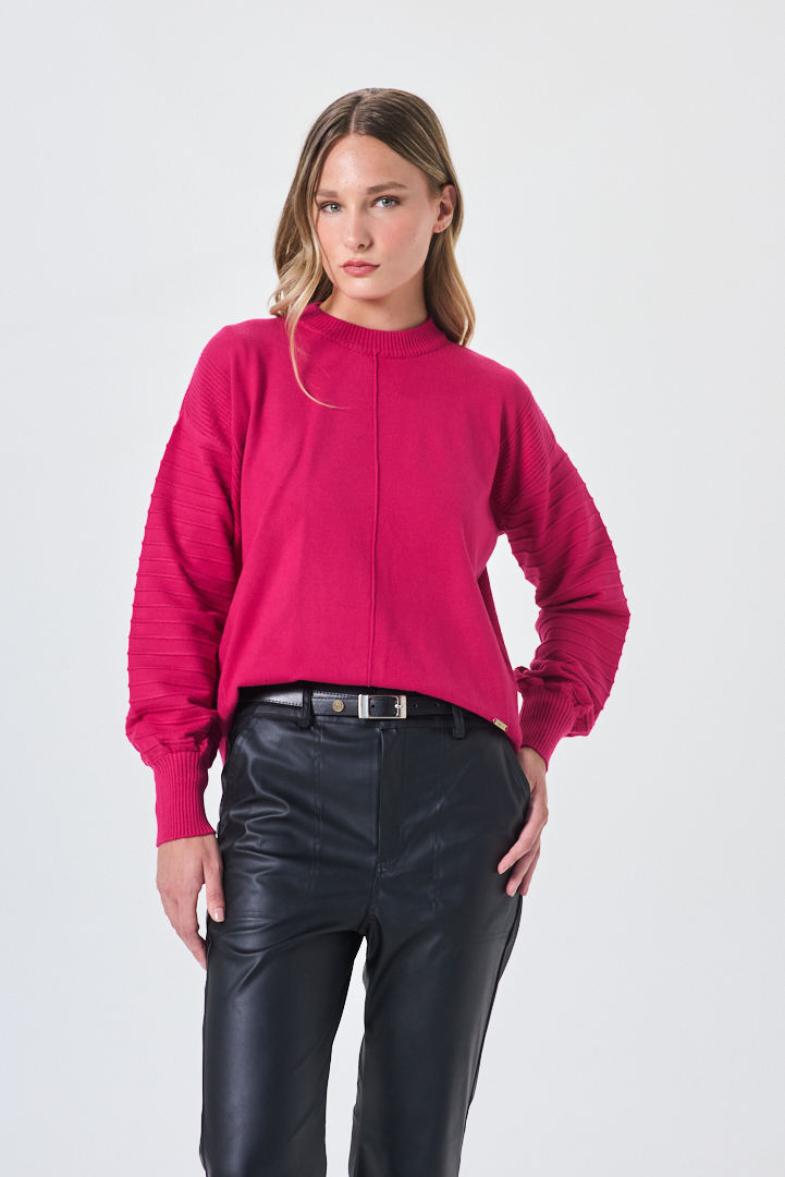 SWEATER ESCOTE REDONDO MANGA ALFORZA - Imagen 5