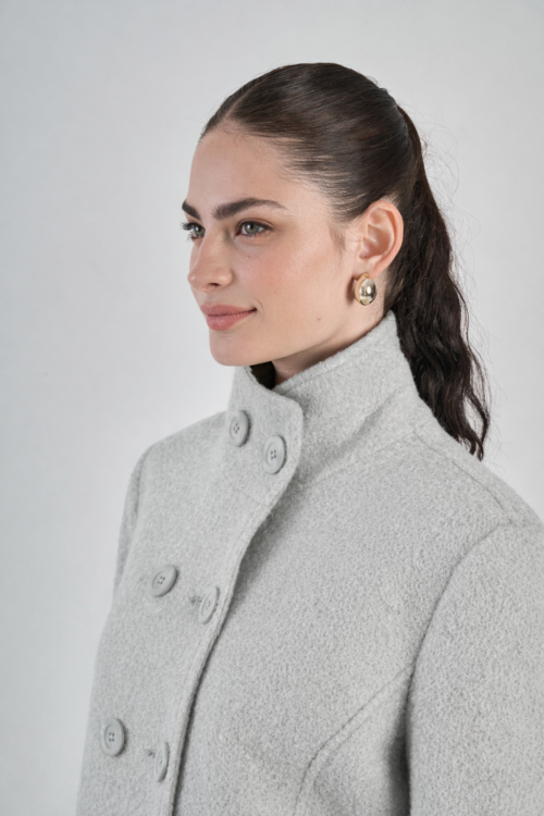 CHAQUETA CRUZADA EN PAÑO BOUCLE