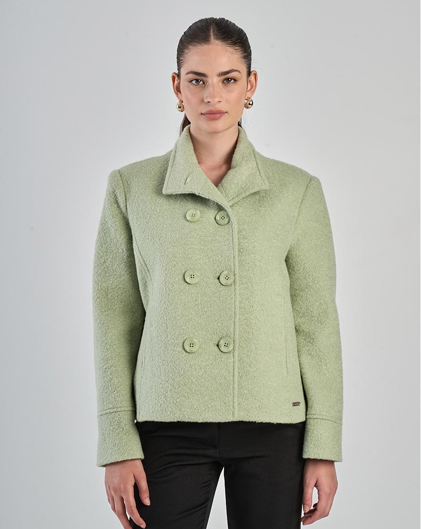 CHAQUETA CRUZADA EN PAÑO BOUCLE - Imagen 2