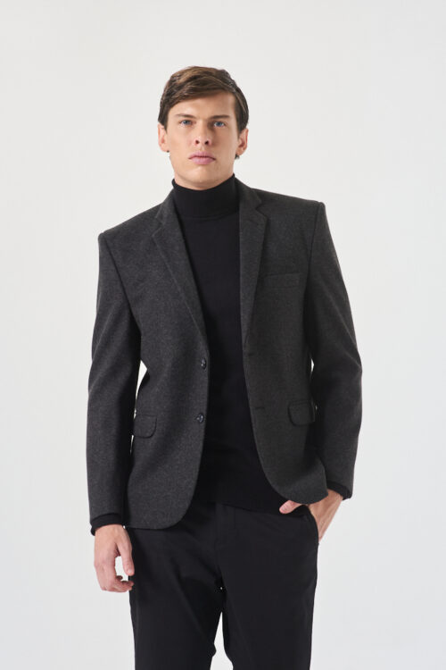 SACO PAÑO PUNTO MELANGE SLIM FIT