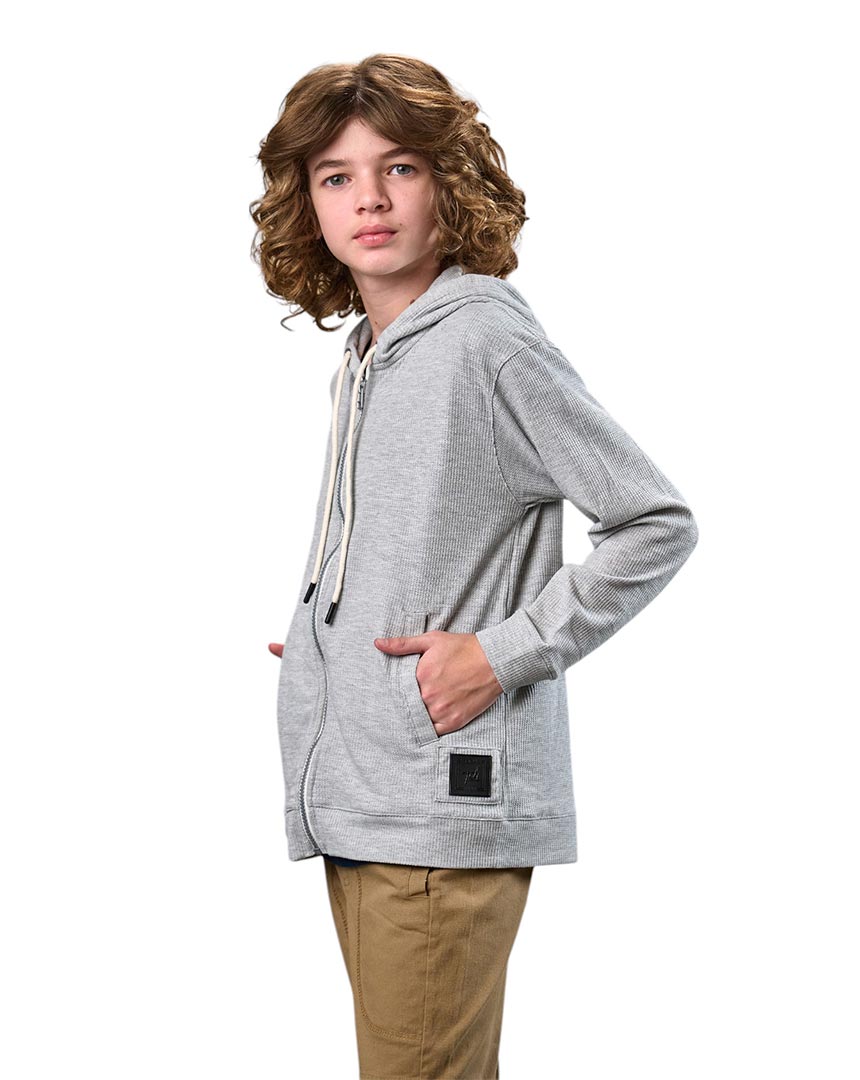 Campera en Waffle con Capucha - Imagen 3