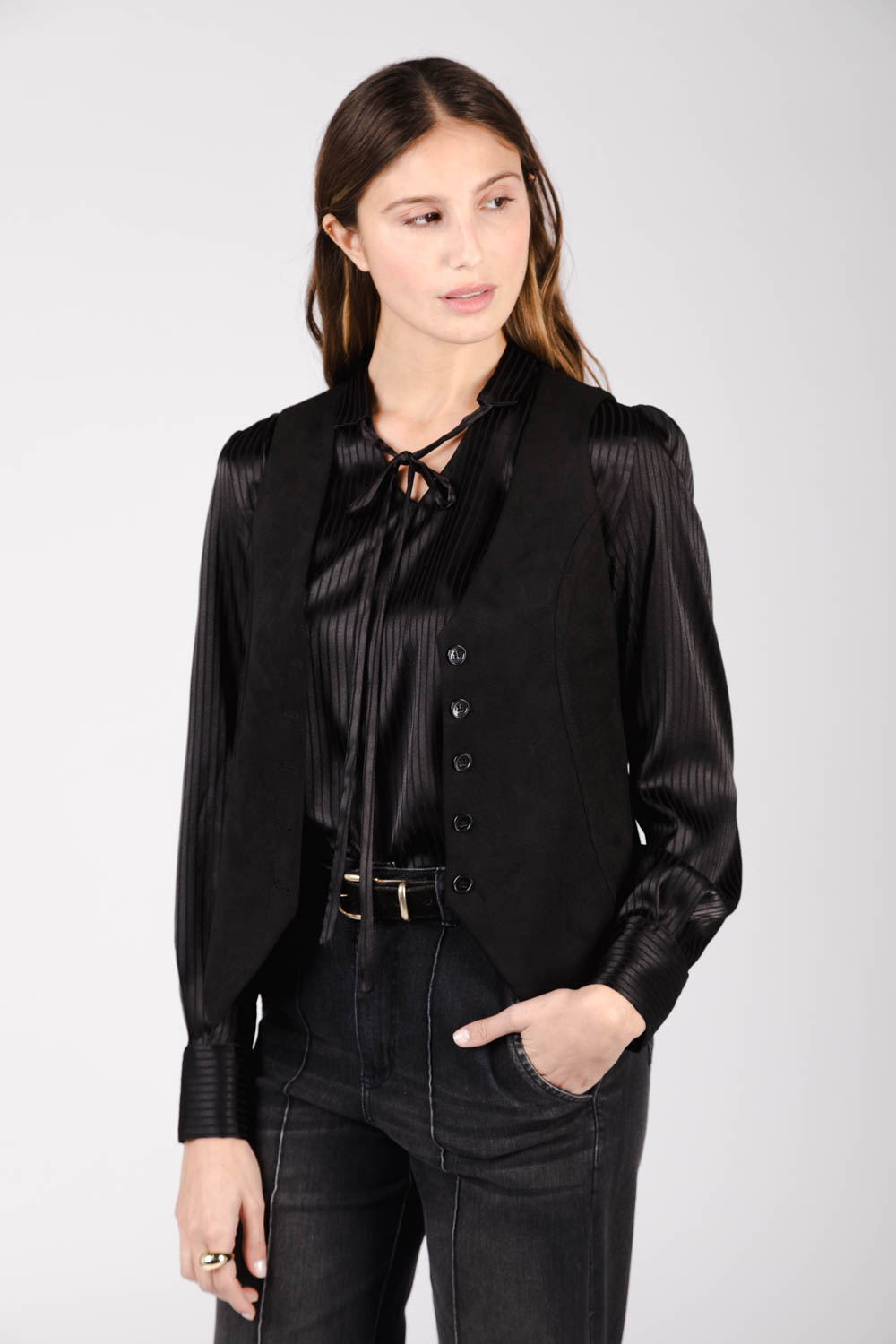 BLUSA EN SATÉN JAQUARD