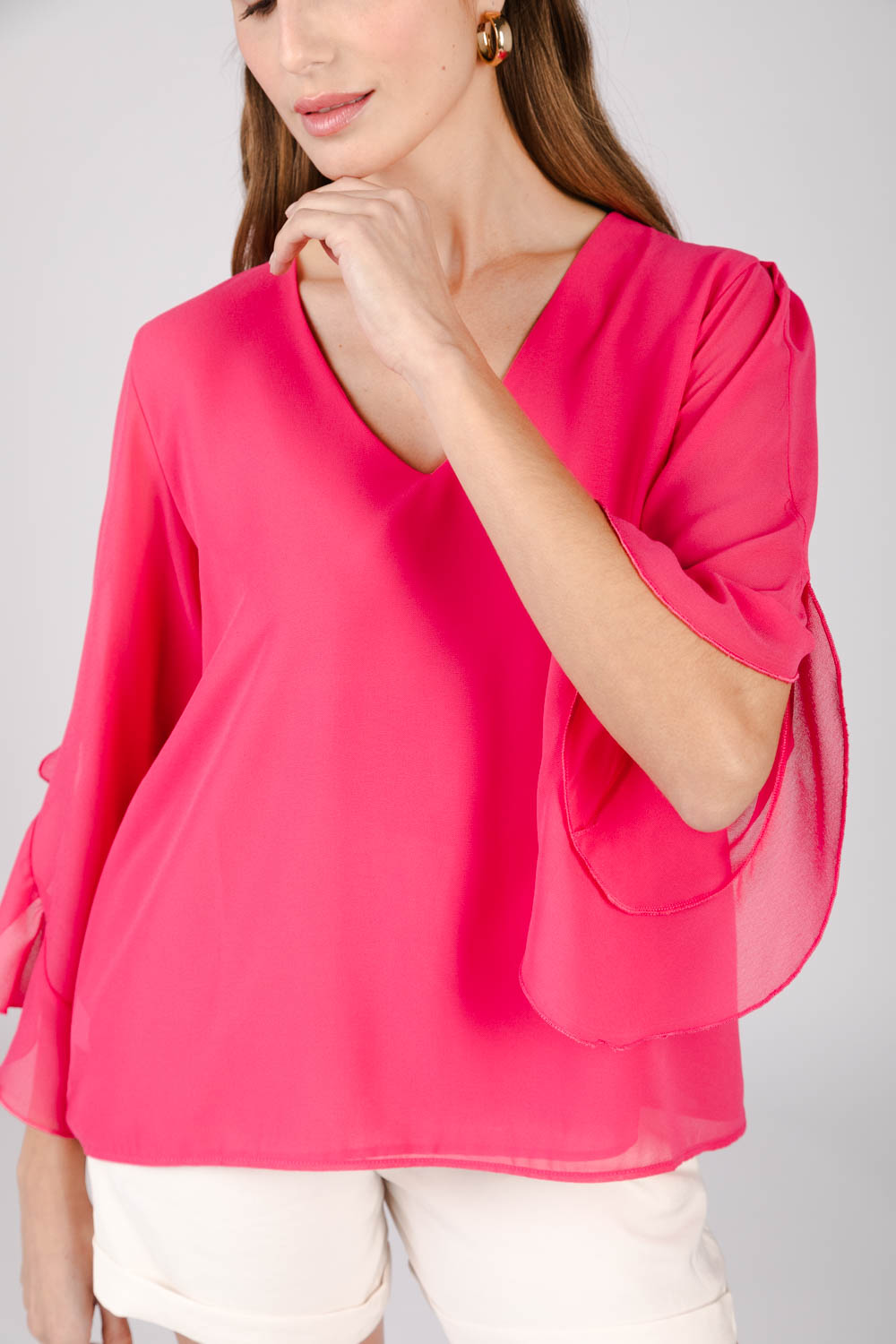 BLUSA ATENEA CREPE VOLADOS - Imagen 3