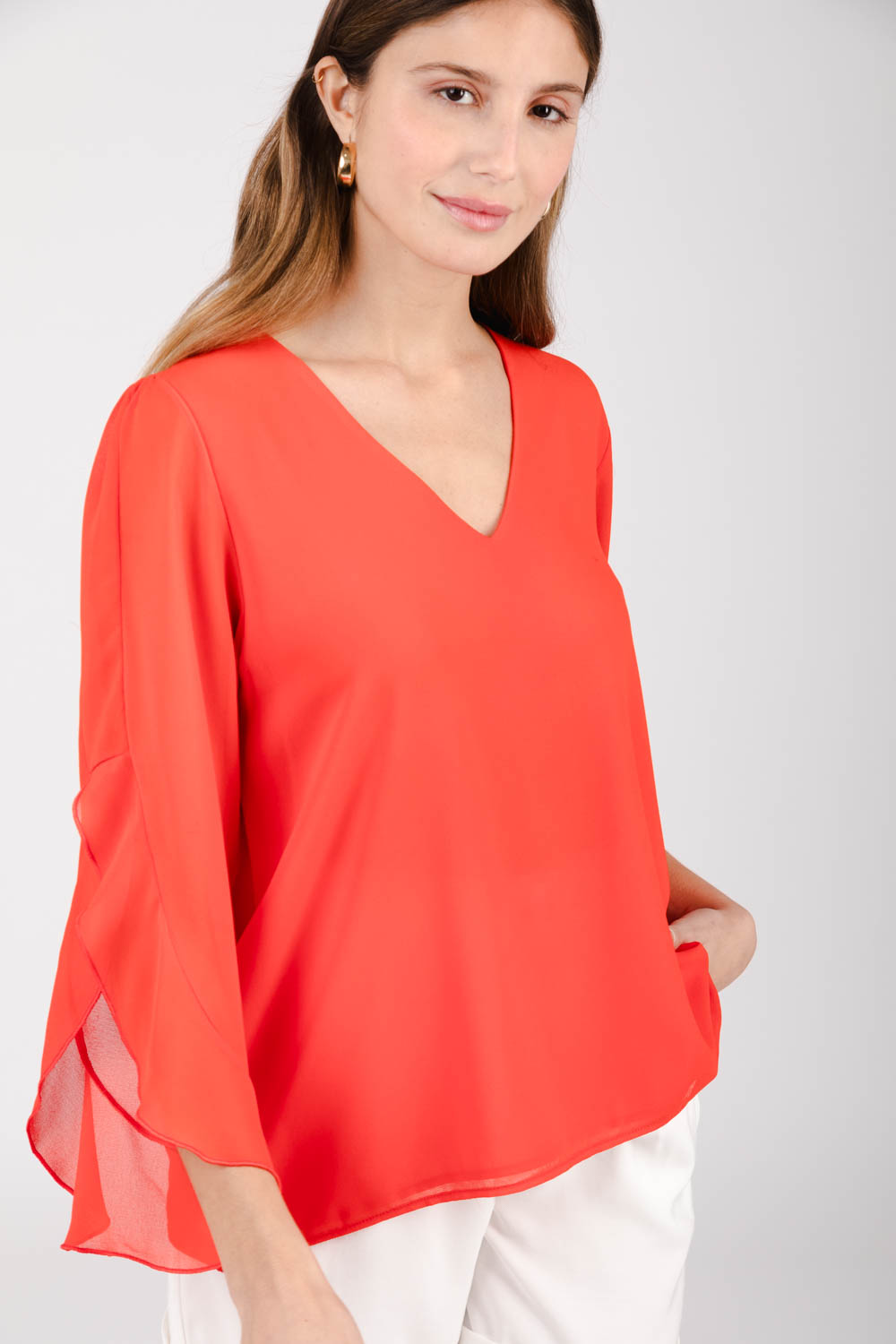 BLUSA ATENEA CREPE VOLADOS - Imagen 4