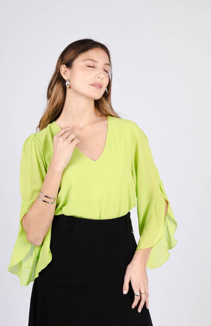 BLUSA ATENEA CREPE VOLADOS - Imagen 5