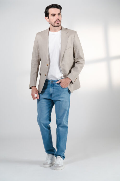 SACO SPORT REGULAR LINO TOSTADO