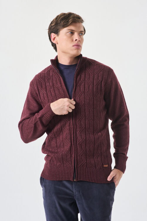 SWEATER CARDIGAN CIERRE PUNTO ESPIGA