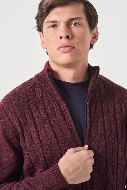 SWEATER CARDIGAN CIERRE PUNTO ESPIGA