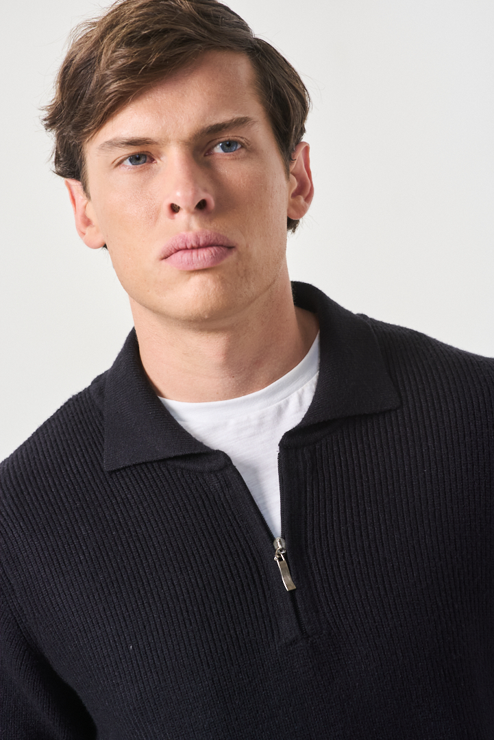 SWEATER CHOMBA MEDIO CIERRE