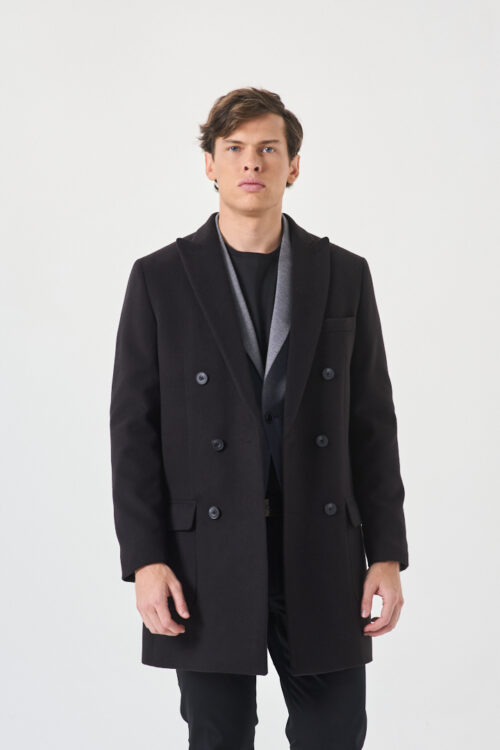 SOBRETODO CRUZADO PAÑO BOLS. PLAQUE