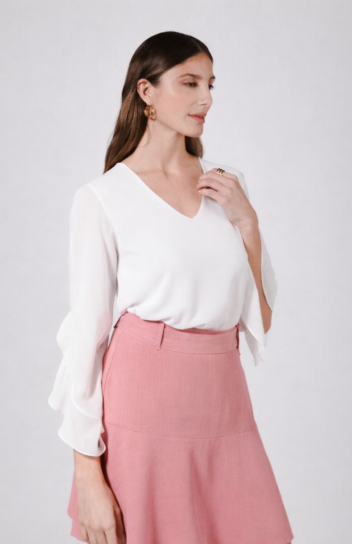 BLUSA ATENEA CREPE VOLADOS - Imagen 2