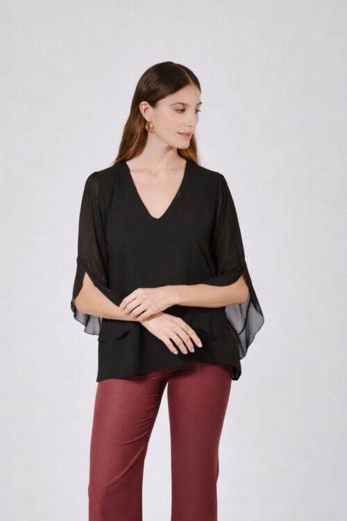 BLUSA ATENEA CREPE VOLADOS