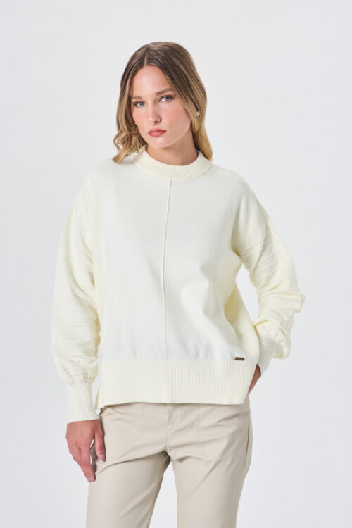 SWEATER ESCOTE REDONDO MANGA ALFORZA