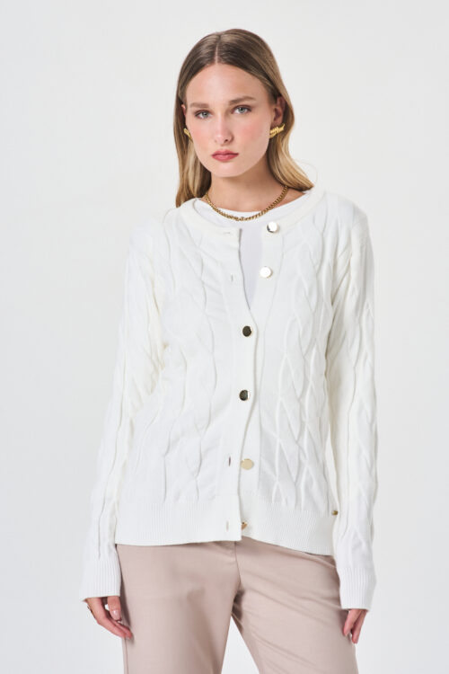 SWEATER CARDIGAN CORTO TRENZA