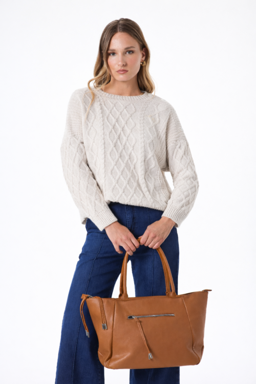 SWEATER CROP OVER TRENZA