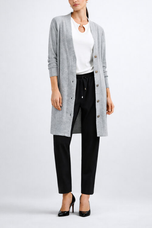 SWEATER CARDIGAN PUNTO JERSEY LARGO