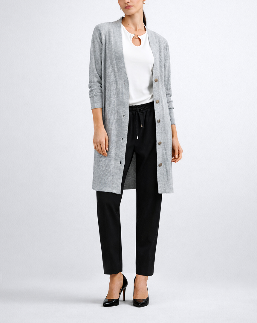 SWEATER CARDIGAN PUNTO JERSEY LARGO