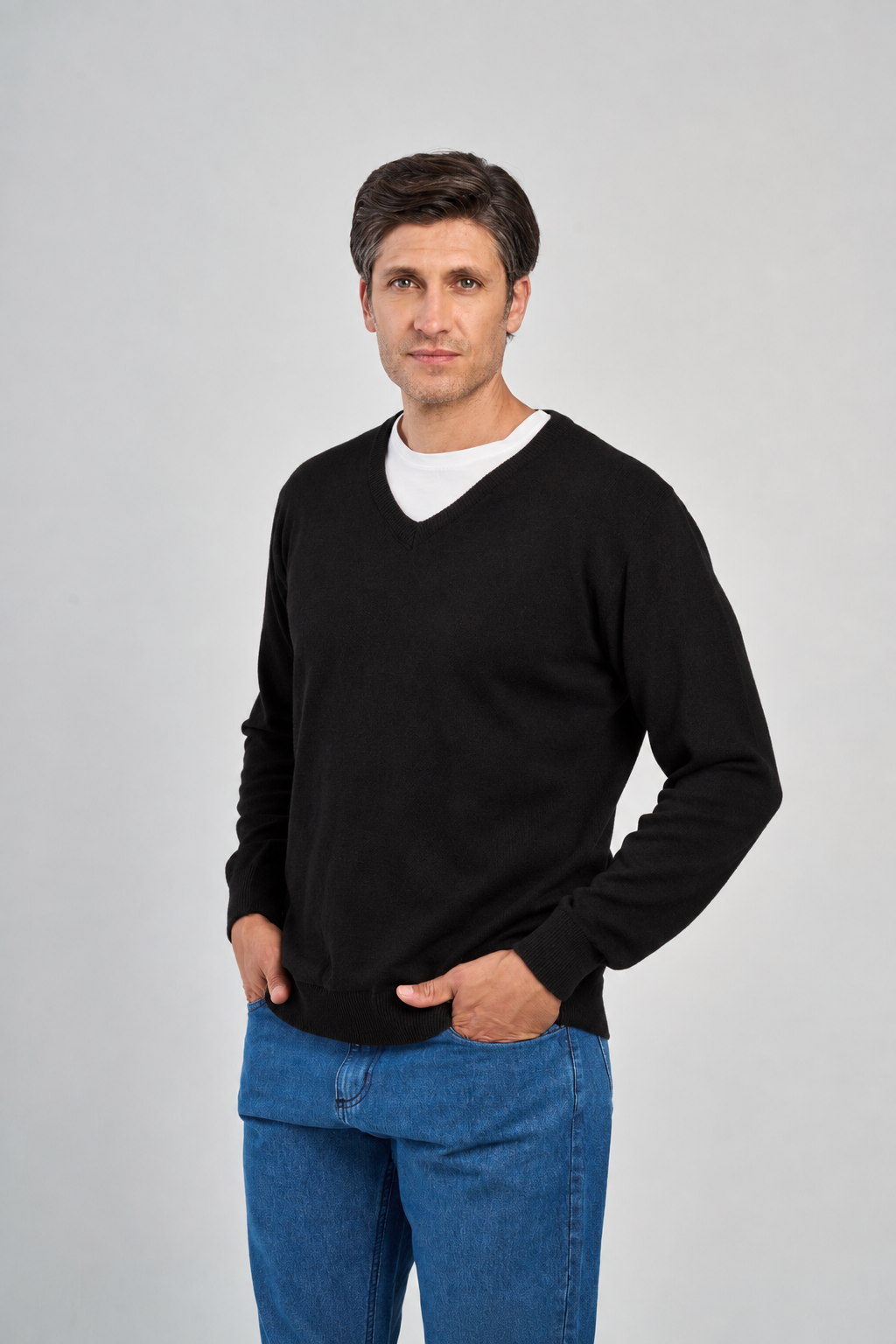 SWEATER ESCOTE V MENGUADO LISO - Imagen 5