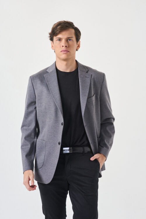 SACO DE PUNTO REGULAR FIT PLAQUE GRIS