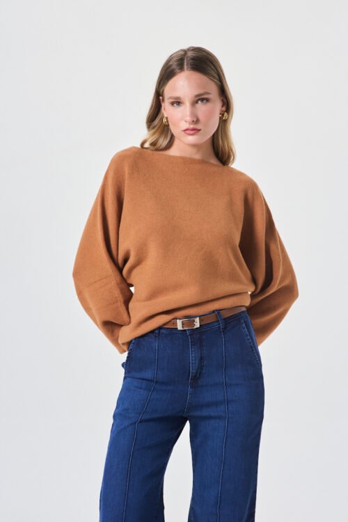 SWEATER JINJER ESCOTE BOTE CAMEL