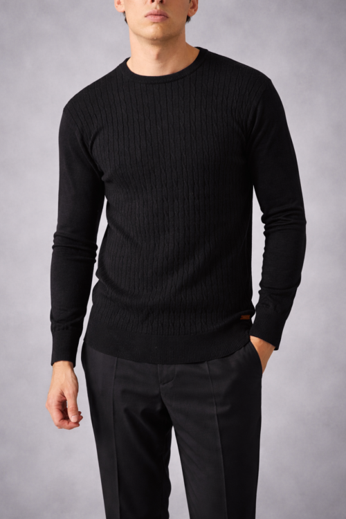 SWEATER CUELLO REDONDO TRENZADO