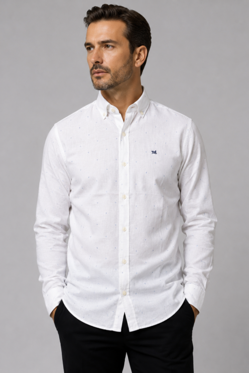 CAMISA SPORT SLIM FIT POPLIN ESTAMPADO 100% ALG