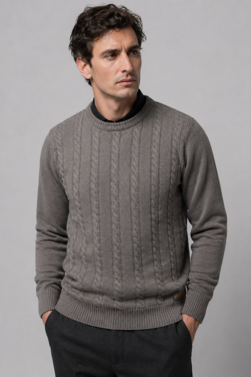SWEATER TEJIDO TRENZA CASHIMIRE