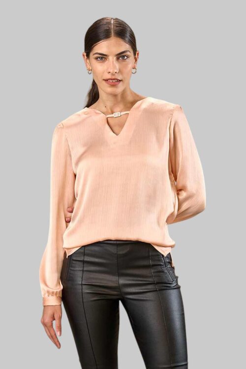 BLUSA DE SEDA MANGA LARGA