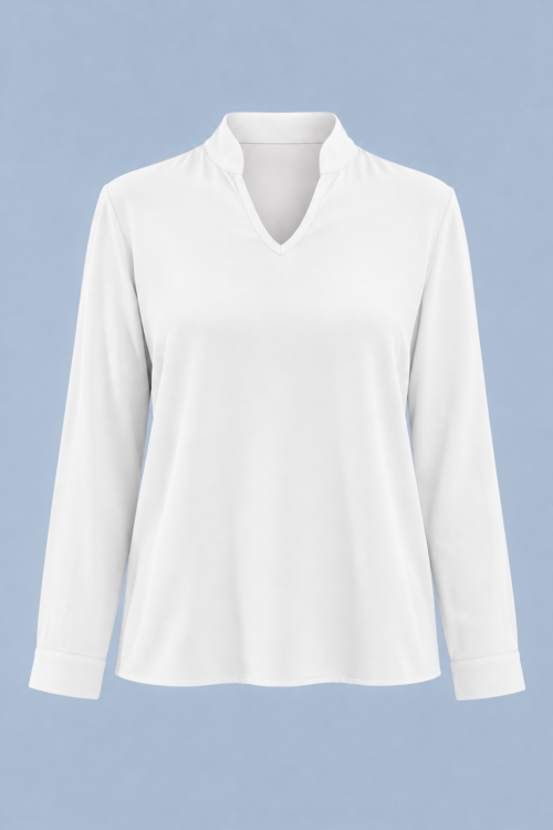 BLUSA  EN VISCOSA CON CUELLO MAO
