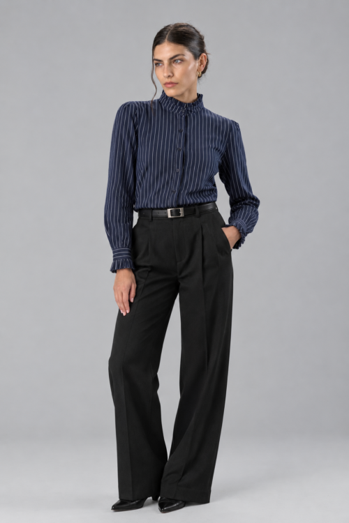 CAMISA RAYADA CUELLO MAO