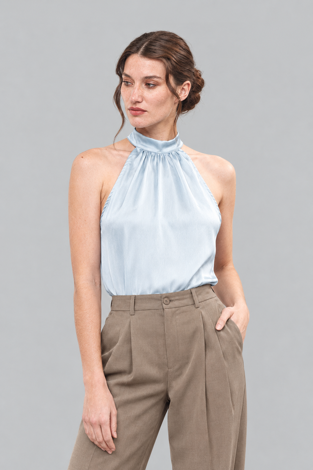 BLUSA DE CUELLO HALTER - Imagen 3
