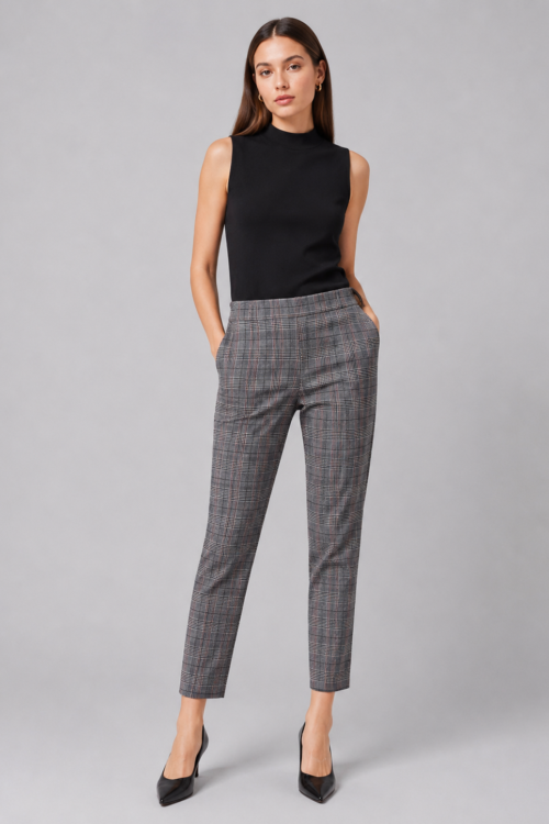 PANTALÓN BENGALINA JACQUARD CON BOLSILLOS
