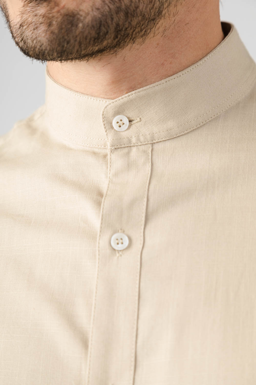 CAMISA SLIM FIT CUELLO MAO ALG Y LINO - Imagen 3