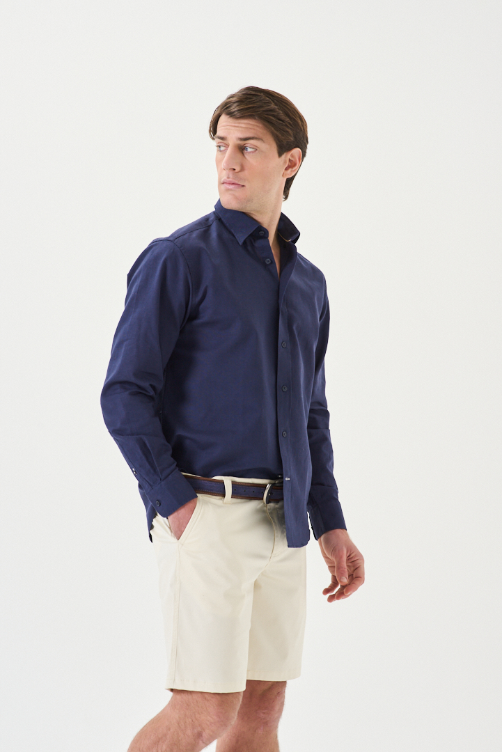CAMISA SPORT BUTTON DOWN Regular Manga larga Lino-Alg