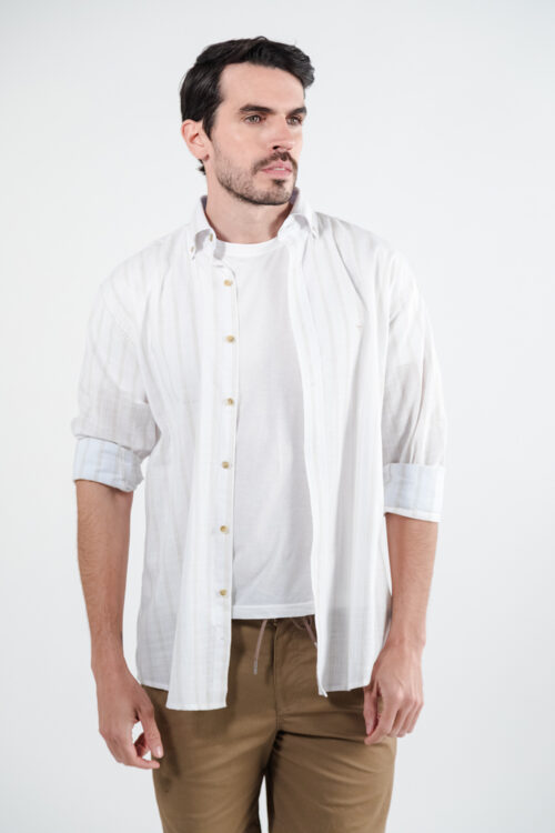 CAMISA SPORT FTSÍA RAYAS Regular fit alg-lino