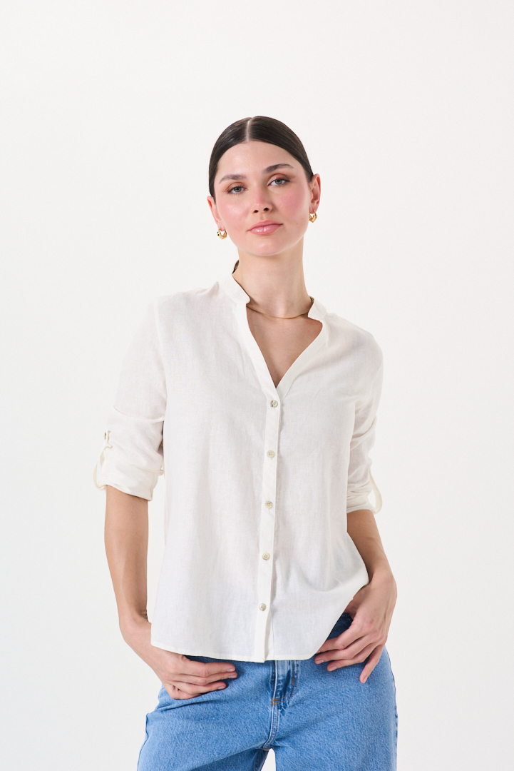 CAMISA DE LINO CUELLO MAO