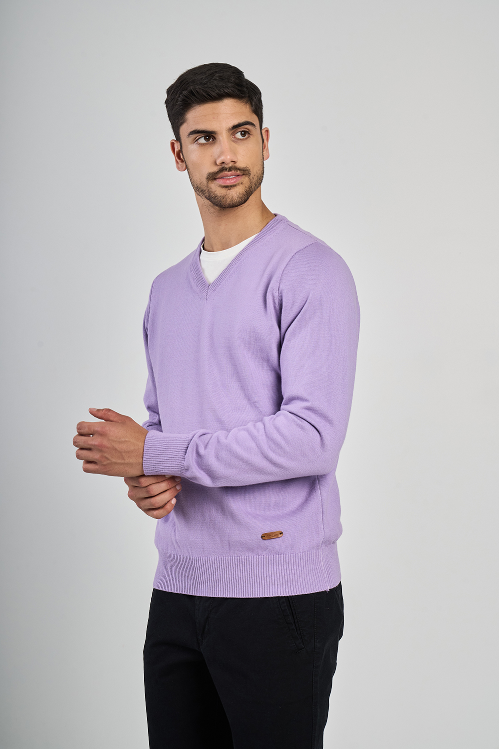 SWEATER TEJIDO ESCOTE V LISO - Imagen 2