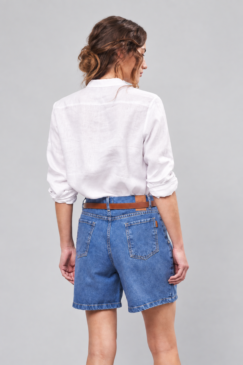 SHORT DENIM PINZADO - Imagen 3