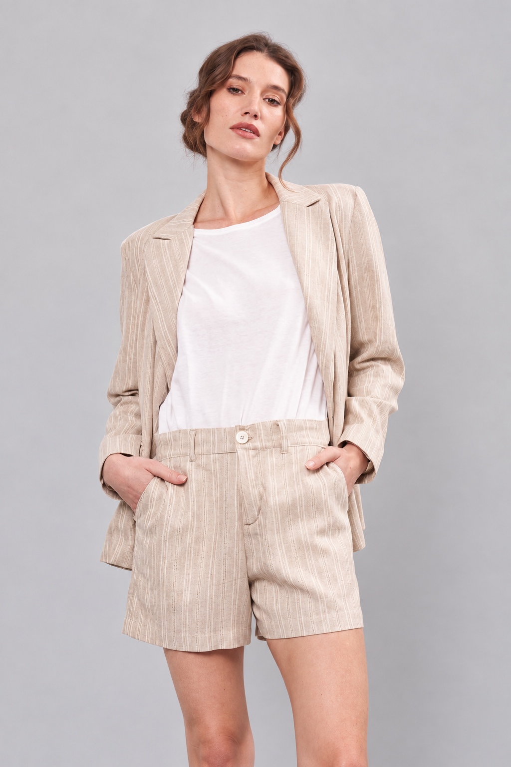 SHORT DE LINO CON LUREX - Imagen 2