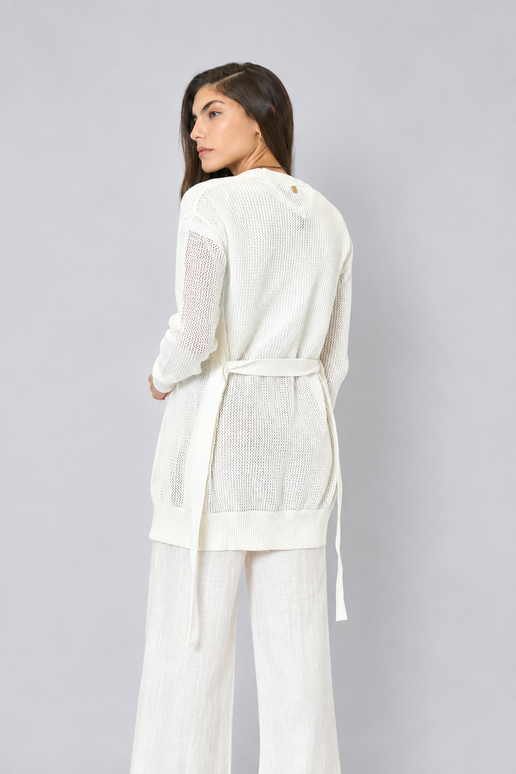 CARDIGAN CALADO CON LAZO - Imagen 4