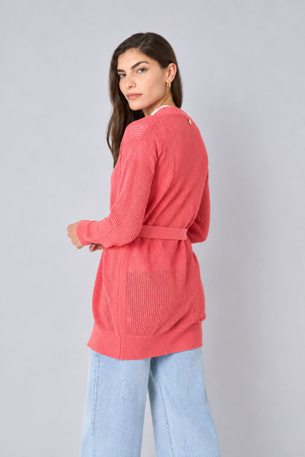 CARDIGAN CALADO CON LAZO - Imagen 6